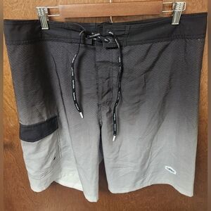 Men's Black and Gray Ombre Board Shorts